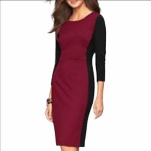 Talbots Red & Black Sheath Dress